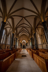 Interior of the ancient Temple Church in the heart of the City of London. This beautiful church was built by the Knights Templar.