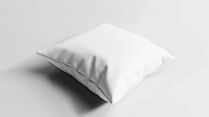 Minimalistic White Pillow on a Sunny Day with Shadows