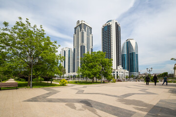 Fototapeta na wymiar Skyscrapes of Grozny City, Chechnya