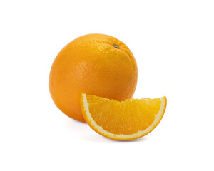 Ripe orange isolated on white background Clipping Path