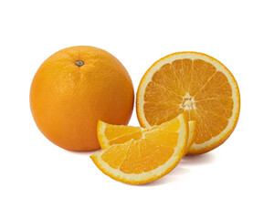 Ripe orange isolated on white background Clipping Path
