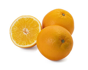 Ripe orange isolated on white background Clipping Path