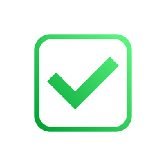 Checkmark icon in green color. Checkmark isolated on white background. Vector illustration