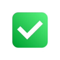 Checkmark icon in green color. Checkmark isolated on white background. Vector illustration
