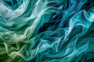 Obraz premium A abstract background of blue and green waves, flowing and swirling together.