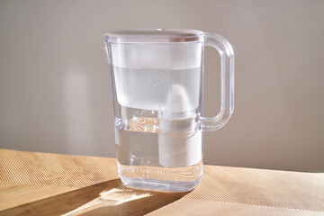 Jug with water filter in the interior.