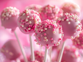 Obraz premium Cake pops decorated with sprinkles