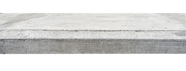Long curb, curbstone isolated on white, PNG