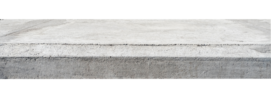 Long curb, curbstone isolated on white, PNG