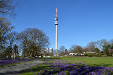 Florian Tower, Westfalenpark in Dortmund, Germany. - obrazy, fototapety, plakaty