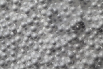Close-up many small pearl like white balls