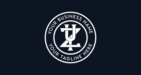 Fototapeta premium YZ Monogram Logo or ZY Monogram Logo in a circular badge