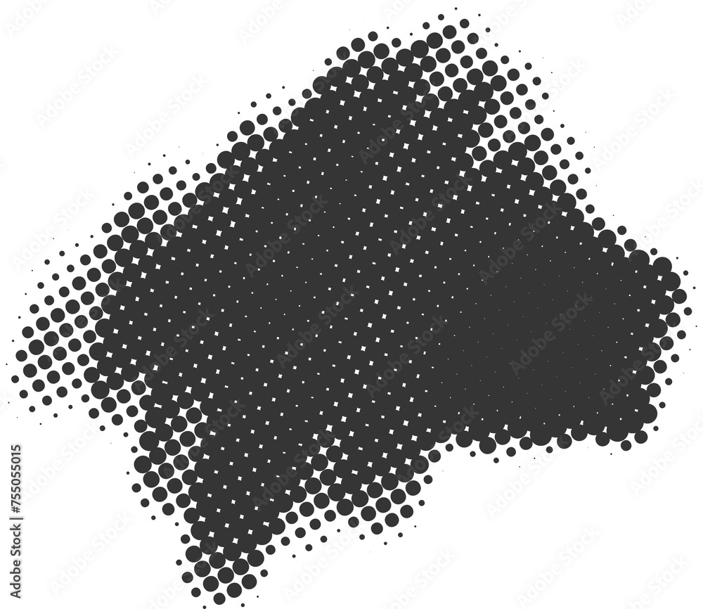 Poster halftone noisy gradient paint brush stroke. dotted blob. abstract grunge element