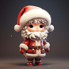 Charming Cartoon Santa Claus in Festive Attire

