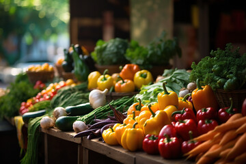 vegetables on market stall