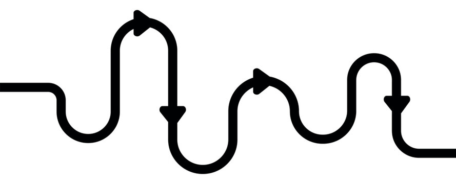 Vector route, instructions for use, guide. Vector illustration of a route with signs. illustration on isolated background. Template for your design. 