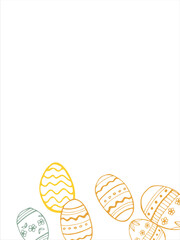 Frame made of elements for Easter. Traditional Easter elements. Vector illustration. Traditional easter ornament. Happy easter. Hand-drawn. Vector illustration.