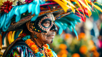 Colorful Catrina in Day of the Dead Celebration.