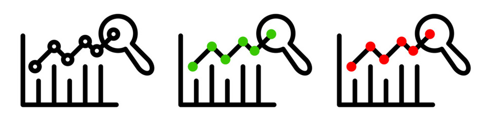 Data analytics icon logo set vector