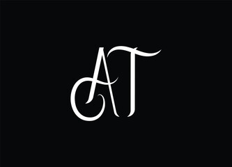 AT Abstract Letters Logo Monogram