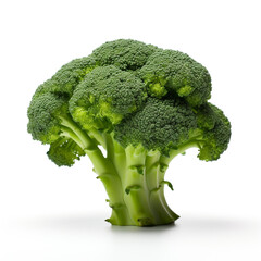 broccoli on a white background сreated with Generative Ai