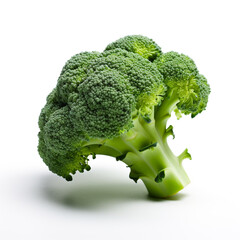 broccoli on a white background сreated with Generative Ai