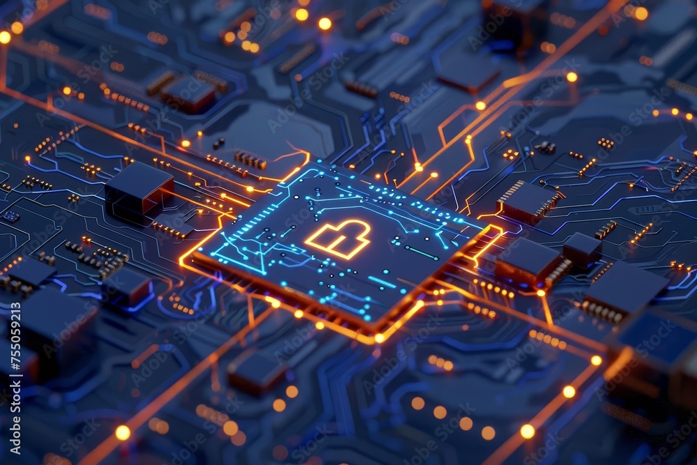 Aufkleber secure digital connections concept with an emphasis on cybersecurity and technology infrastructure