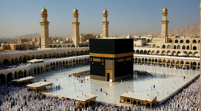 a nice capture of Kaaba with sky view AI created