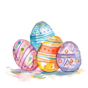 Painted easter eggs set