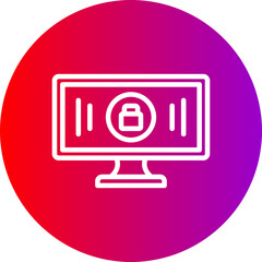 Monitor Line Gradient Circle Icon