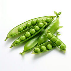 peas on a white background сreated with Generative Ai