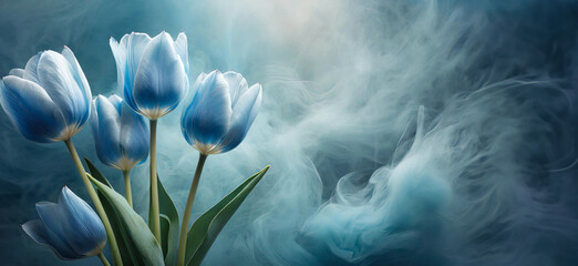 Abstract flowers ,blue tulips