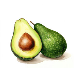 avocado isolated on white background