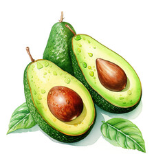 avocado isolated on white background