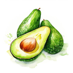avocado isolated on white background