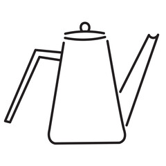 teapot in doodle style in vector. template for greeting card design sticker poster