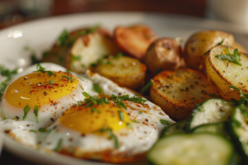 Crispy Fried Eggs & Buttered Potatoes, A Comforting Combo