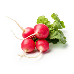 radish on a white background сreated with Generative Ai