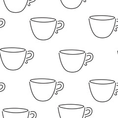 seamless pattern cup in flat style in vector. template for background, wallpaper, wrapping, print, fabric