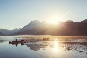 Deurstickers Canoe on the lake © Galyna Andrushko