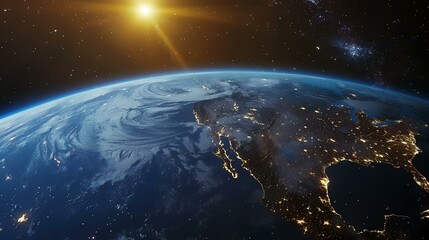 Earth from space shows the beauty of space exploration. 3D rendering