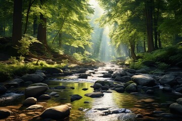 Babbling Brook Glen Isolated on Transparent Background