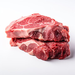 Fototapeta premium piece of meat on a white background сreated with Generative Ai