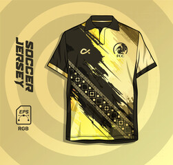 Sports Jersey uniform t-shirt Sublimation Pattern with Vector Mockup © FahimVisualz