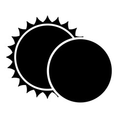 Simple solar eclipse illustration with transparent background. Line art, clipart, icon, object, shape, symbol, etc. PNG with transparent background. Design elements for websites and other graphics. - obrazy, fototapety, plakaty