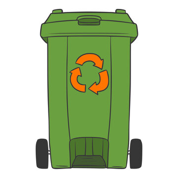 trash can illustration hand drawn isolated vector	
