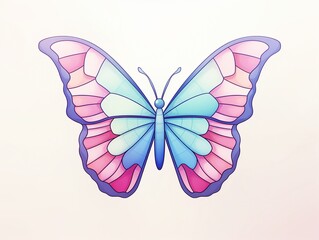 Use pastel hues to bring a calming vibe to your isometric illustration of a social butterfly isolated background