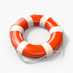 3d model of a lifebuoy on a white background сreated with Generative Ai