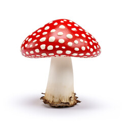 fly agaric mushroom on a white background сreated with Generative Ai