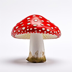 Obraz premium fly agaric mushroom on a white background сreated with Generative Ai